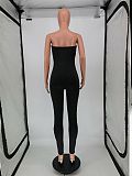 Summer Solid Color Sleeveless Bodycon Wrap Chest Jumpsuits WSM-5228