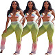 Summer Gradient Print Bra+Skinny Pants Swimsuit 2 Pieces ORY-5185