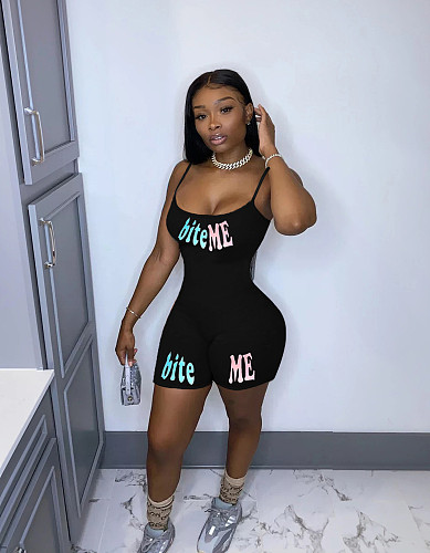 Summer Pattern Print Sleeveless High Waist Bodycon Romper YLY-190