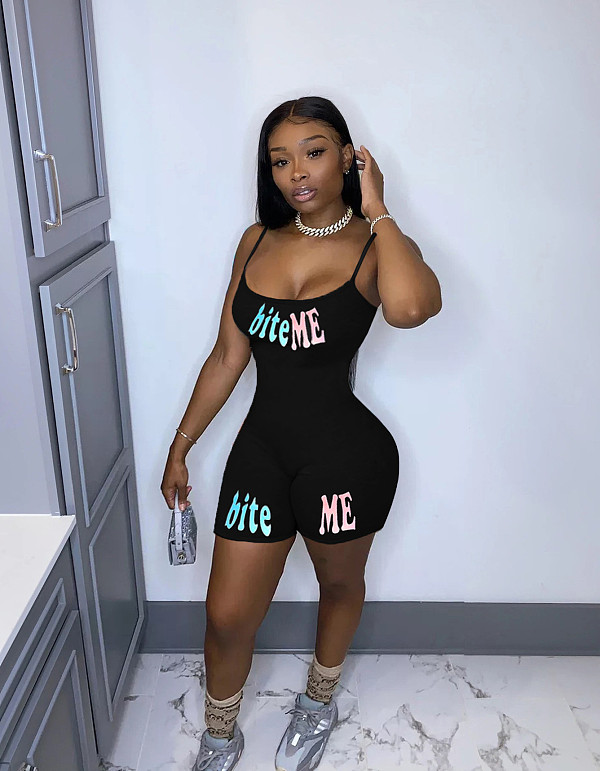 Summer Pattern Print Sleeveless High Waist Bodycon Romper YLY-190