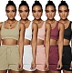 Hot Sale Solid Color Vest Bra Crop Tops Shorts 2 Piece Set CH-8163