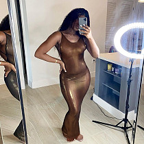 Women Sexy Backless Slim Waist Bodycon Halter Dress BLG-0C4049