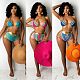 Sexy Halter Ruched High Waist Print Bikini Set Separate Swimsuit CM-2112