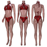 Sexy Snake Print Bikini Push Up Swimwear Two Pieces MDF-5226