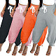 Solid Color Loose Sports Elastic Waist Corset Harlan Long Pants CN-0101