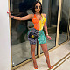Paisley Print Stitching Low Cut Sleeveless Bodycon Romper WSM-5233