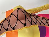 Stitching Color Long Sleeve Hollow Out Bandage Skinny Dress NIK-221