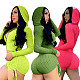 Womens  Hooded Crop Top+Biker Shorts Fitness 2 Piece Sets LSL-6421