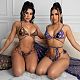 Women's Cover Ups Skirt Halter High Waist Three-piece Bikini Set ORY-5184