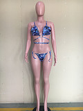 Women's Cover Ups Skirt Halter High Waist Three-piece Bikini Set ORY-5184