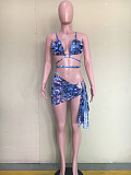Women's Cover Ups Skirt Halter High Waist Three-piece Bikini Set ORY-5184