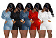 Solid Color Long Sleeve Crop Top Skinny Shorts 2 Piece Outfits SD-3108