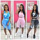 Breathable Yoga Vest Knee-length Shorts Fitness 2 Piece Set NIYA-8046