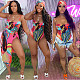 Sexy Hollow Out Bodysuit+Cover Up Swimwear Two Piece Set BGN-159