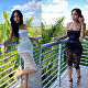 Elegant Solid Color Lace Splicing Low Cut Backless Halter Dress BN-9274