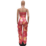 Sexy Print Mesh See-through Splicing Sleeveless Jumpsuit BN-9270