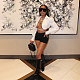 Long Sleeve Women Turn Down Collar Cardigan Crop Top BNY-7157