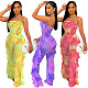 Sexy Print Mesh See-through Splicing Sleeveless Jumpsuit BN-9270