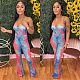 Sexy Mesh Perspective Print Bodysuit Long Pants 2 Piece Set ORY-5187