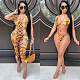 Bikini Wear Sexy Hollow Out Sleeveless Midi Cover-ups 3 Piece Set DY-6654