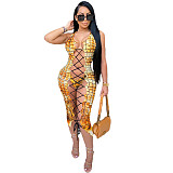 Bikini Wear Sexy Hollow Out Sleeveless Midi Cover-ups 3 Piece Set DY-6654