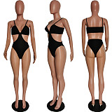 Sexy High Cut Swimsuits Hollow Out String One Piece Swimwear HMS-5445