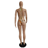 Bikini Wear Sexy Hollow Out Sleeveless Midi Cover-ups 3 Piece Set DY-6654