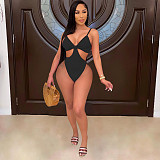 Sexy High Cut Swimsuits Hollow Out String One Piece Swimwear HMS-5445