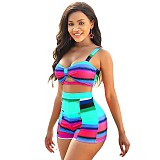 Fashion Women Swimsuit Bra Tops Shorts Two Pieces Bikini Sets BN-9276