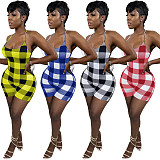 Women's Sexy Sleeveless Low Cut Backless Lace-up Romper NIYA-8057