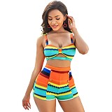Fashion Women Swimsuit Bra Tops Shorts Two Pieces Bikini Sets BN-9276