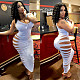 Women's Casual Ripped Hole Solid Color Bodycon Sleeveless Dress BN-9271