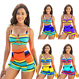 Fashion Women Swimsuit Bra Tops Shorts Two Pieces Bikini Sets BN-9276