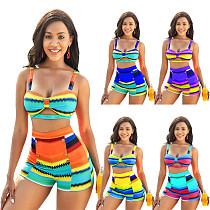 Fashion Women Swimsuit Bra Tops Shorts Two Pieces Bikini Sets BN-9276