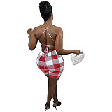 Women's Sexy Sleeveless Low Cut Backless Lace-up Romper NIYA-8057
