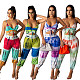 Sexy Womens Halter Printed Crop Top Long Pants 2 Piece Suits SHD-9512