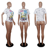 Summer Fashion Cartoon Printing Short Sleeve Shirt T-Shirts SHD-9231