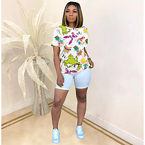 Fashion Cartoon Printing Short Sleeve Round Neck T-Shirts SHD-9232