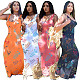 New Fashion Women Letter Print Sleeveless Round Neck Long Dress XY-9095