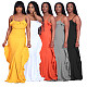 Elegant Solid-color Sleeveless Falbala Spaghetti Straps Dress CN-0112