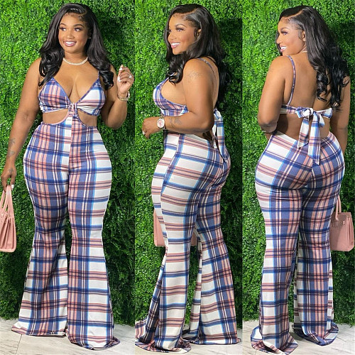 Summer Sexy Sleeveless Hollowout Bandage One Piece Jumpsuits HEJ-802