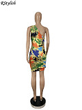 Women One Shoulder Hollow Out Drawstring Slim Mini Dress CHY-1325