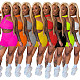 Solid Color Sleeveless Crop Top Bodycon Shorts 2 Piece Set YUM-9066
