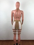 Crochet Knitted Women Bra+Long Tassel Skirts 2 Piece Bikini Set OSM-4072