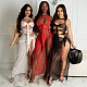 Sexy Mesh Bandage Hollow Out See Through Bodycon Long Dress DY-6661