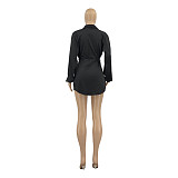 2021 New Long Sleeve Shirt Shorts Solid Color Two Piece Outfits ANDI-0406