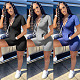 Women Set Solid Zipper Short Sleeve Tops Shorts Two Piece Set WSY-5861