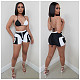 Summer Women Patchwork Beachwear Sheath Elastic Shorts WSY-5822