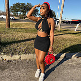 Women Sexy Halter Crop Top Bodycon Mini Skirt Two Piece Set MEY-2037