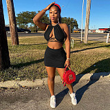 Women Sexy Halter Crop Top Bodycon Mini Skirt Two Piece Set MEY-2037